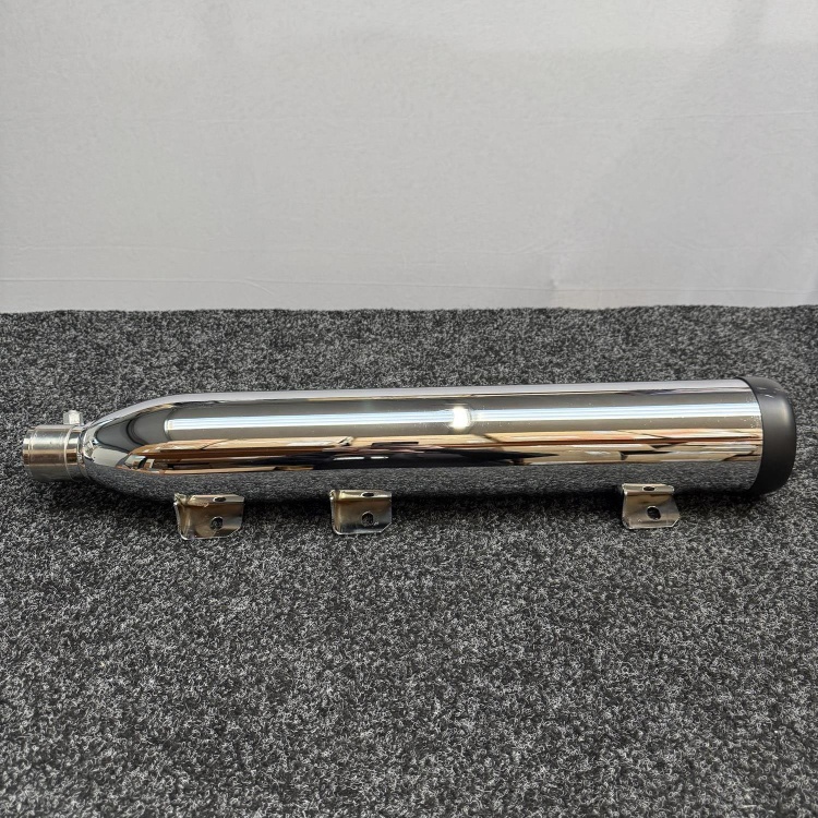 Indian Scout Lower Chrome Silencer with Black Tip